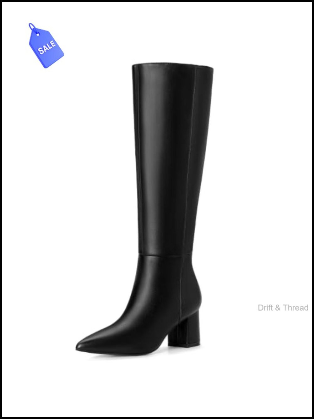 Women's Knee High Tall Boots Pointed Toe Chunky Heel Zip Up Fall Dress Boots